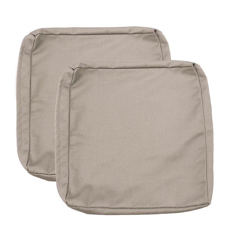 Sqodok Patio Cushion Covers 22x22 Waterproof Outdoor Cushion Covers Replacement 2Pack Patio Cushion Seat Slicovers with Ties  Pillow Covers for Chair Tan - Image 1